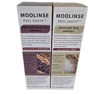 MOOLINSE Peel Shot Exfoliant Black Rice Ampoule Set 2.7 fl.oz